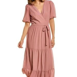 Charles Henry tiered wrap maxi dress sz large